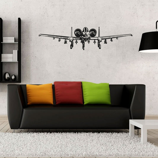 A-10 Military Airplane Silhouette Vinyl Wall Decal