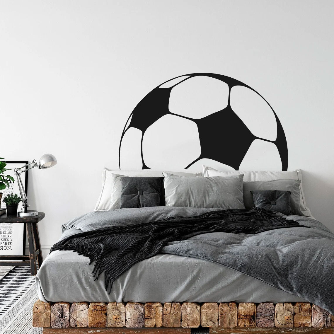 Soccerball Headboard Vinyl Home Decor Wall Decal 