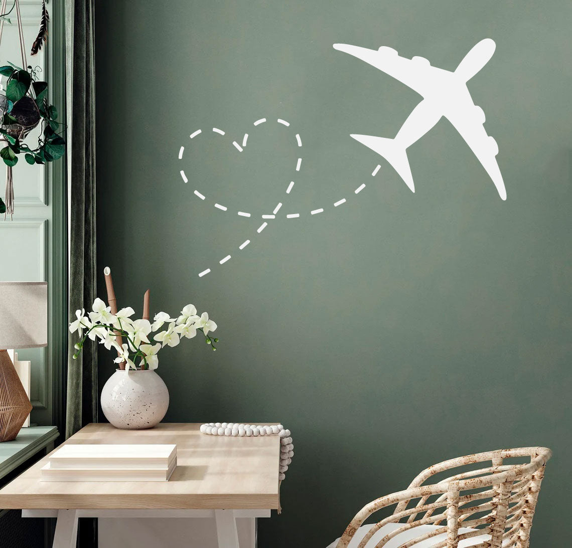 Airplane and Heart Nursery Vinyl Wall Decal