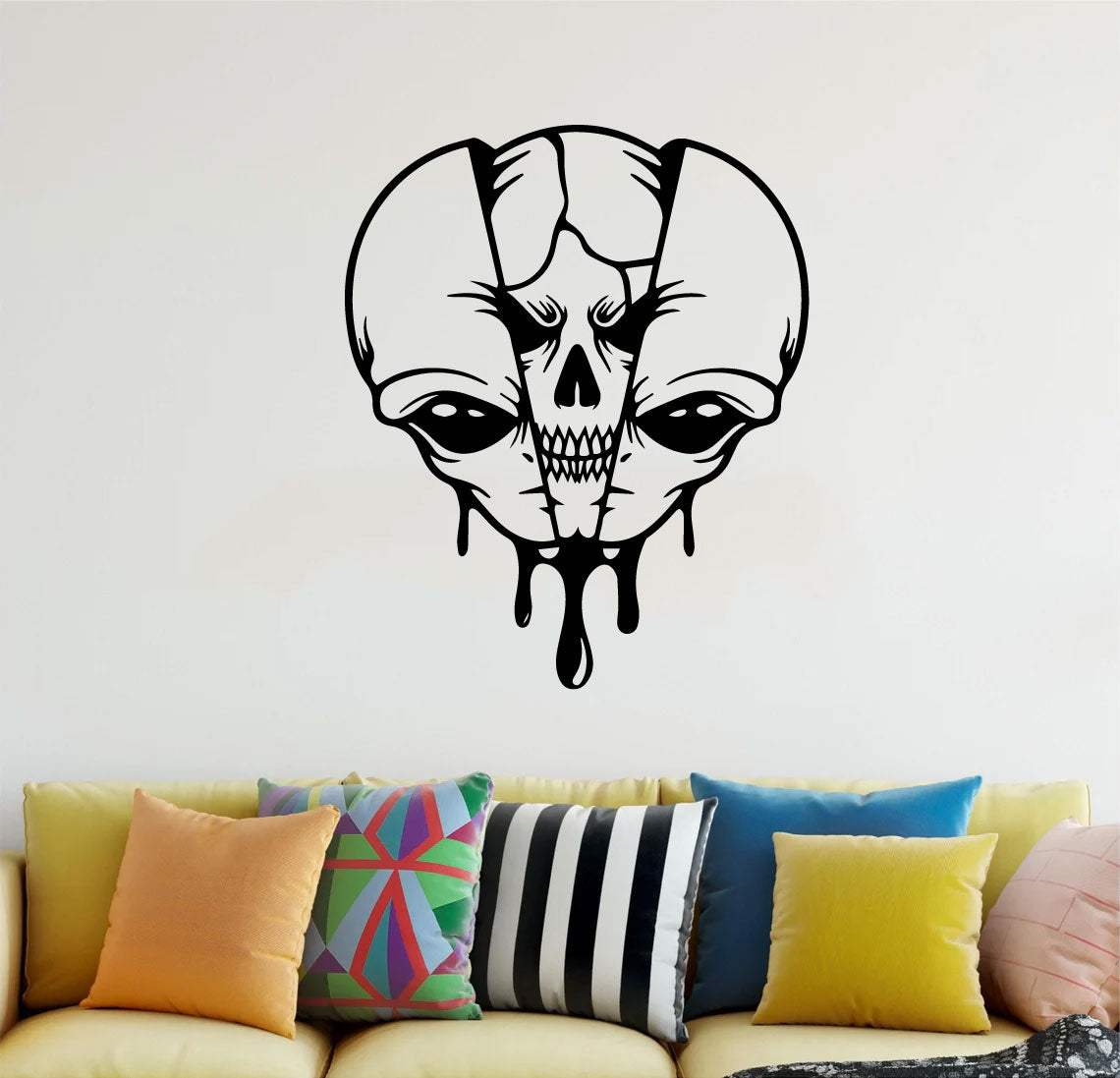 Alien Skull Vinyl Wall Decal