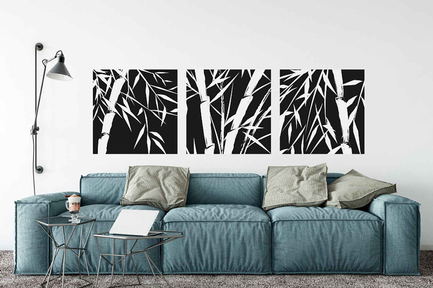 Bamboo Panel Silhouettes Vinyl Wall Decal