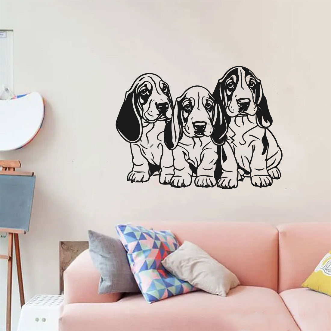 Basset Hound Puppies Dog Vinyl Wall Decal