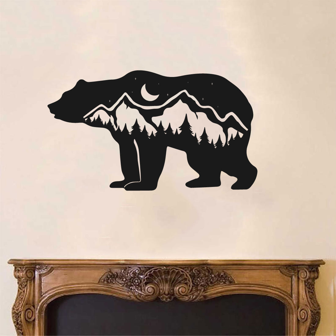 Bear Pine Trees Mountain Vinyl Wall Decal