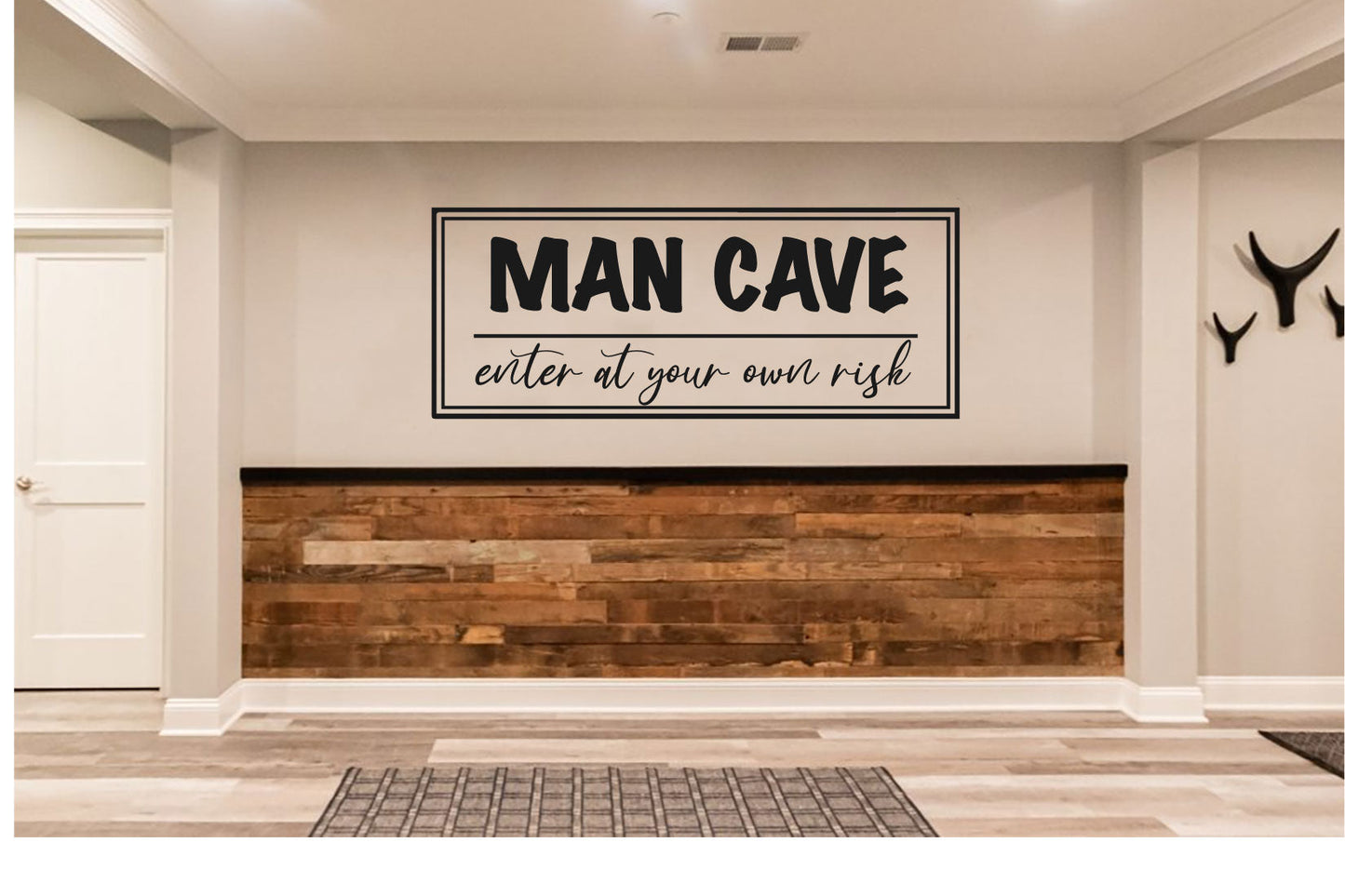 Mancave Enter At Your Own Risk Vinyl Home Decor Wall Decal Words 