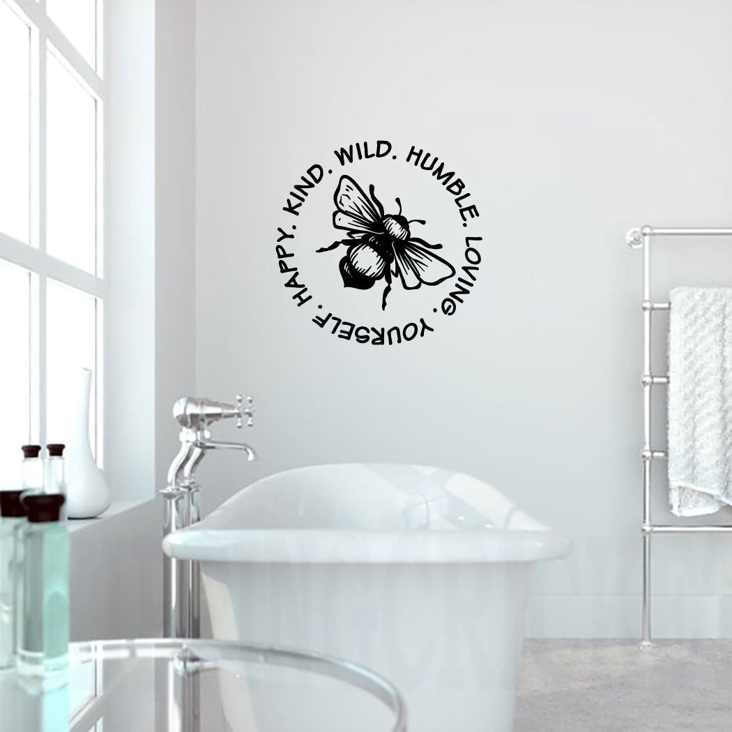 Be Kind Wild Humble Loving Yourself Happy Vinyl Home Decor Wall Decal Words 