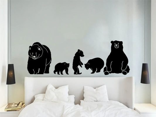 Bear Family Silhouettes Vinyl Wall Decal