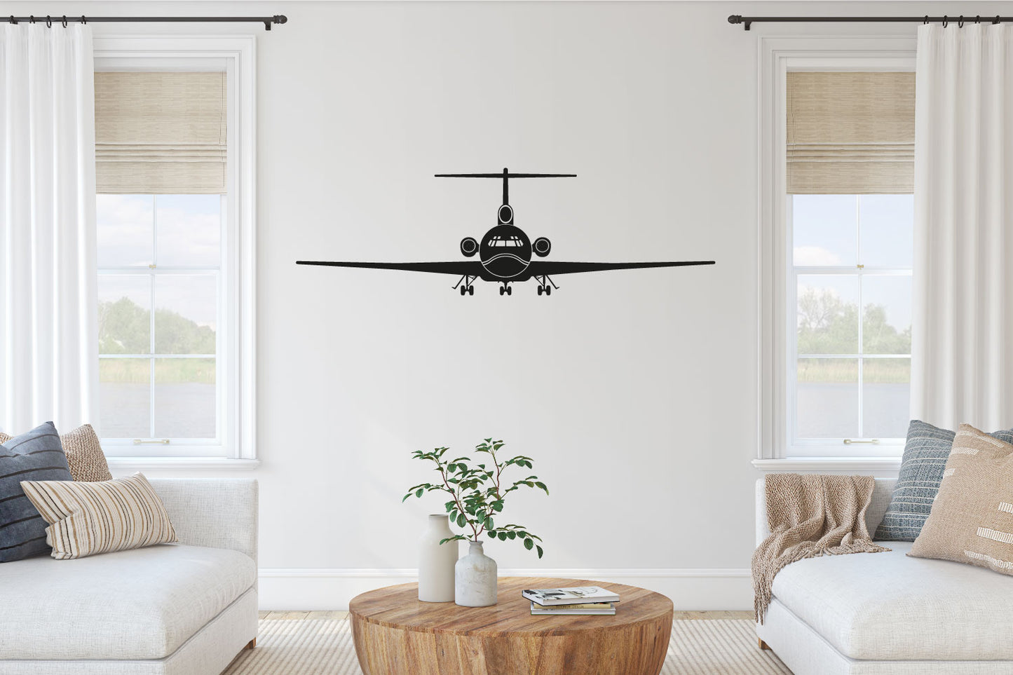 B-727 Airplane Silhouette Vinyl Wall Decal