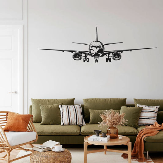 B-737 Airplane Silhouette Vinyl Wall Decal