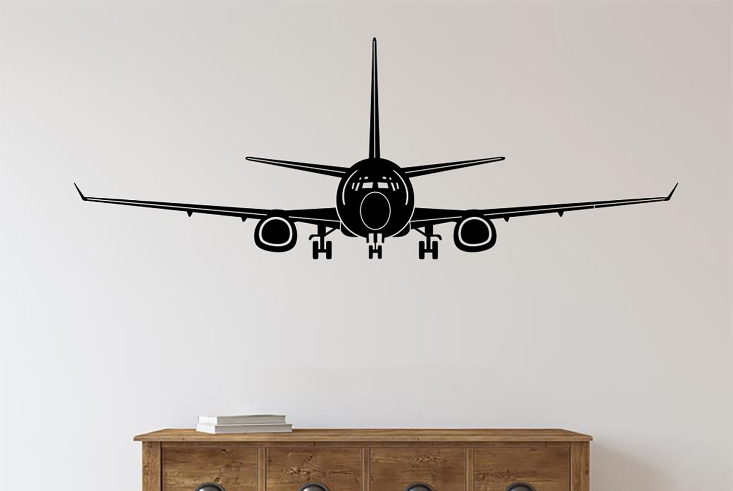 B-737 Airplane Silhouette Vinyl Wall Decal