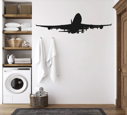 B-747 Airplane Jumbo Jet Silhouette Vinyl Wall Decal