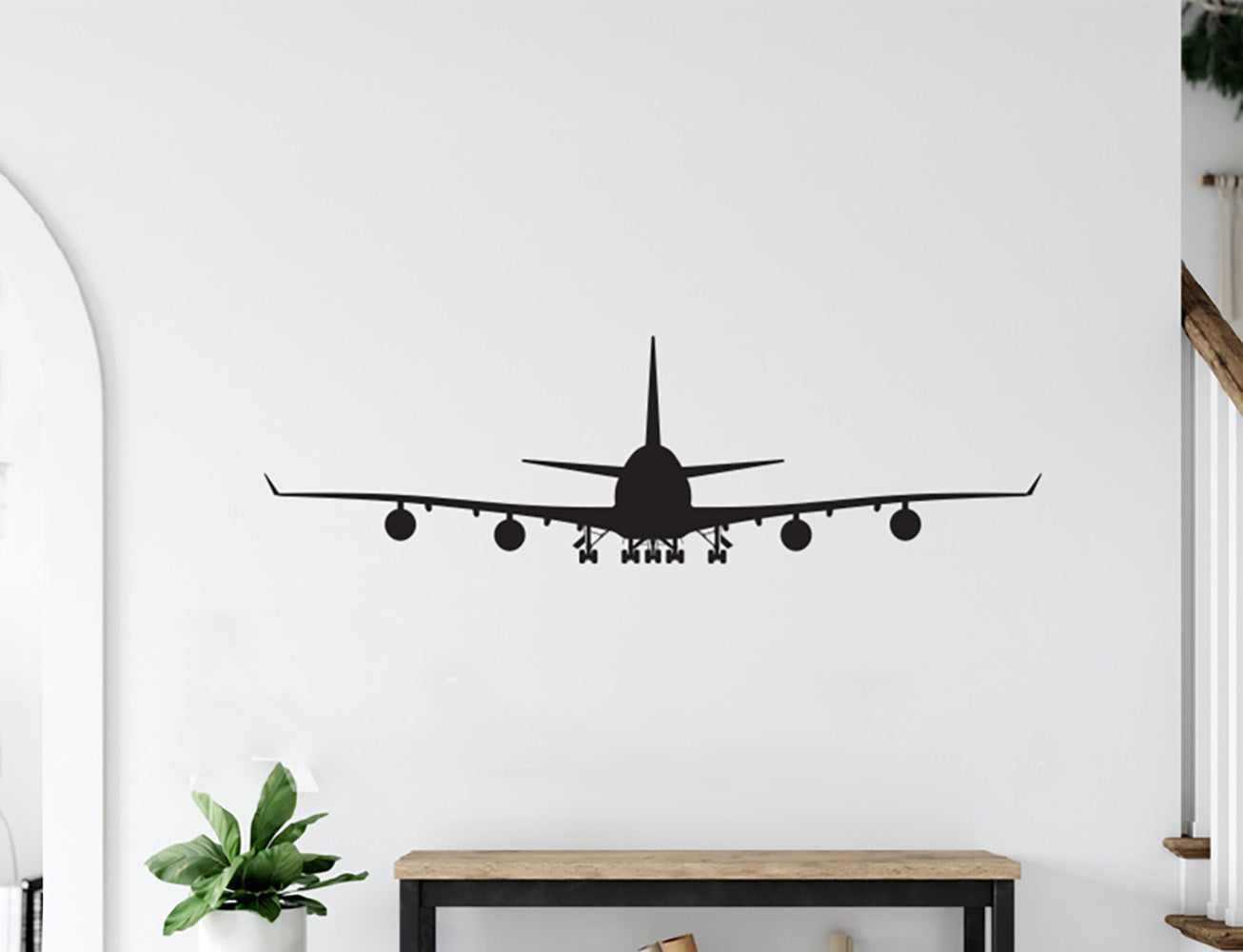 B-747 Airplane Jumbo Jet Silhouette Vinyl Wall Decal