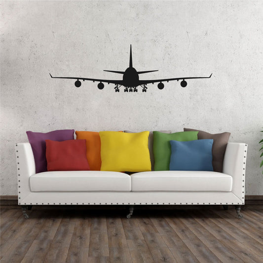 B-747 Airplane Jumbo Jet Silhouette Vinyl Wall Decal