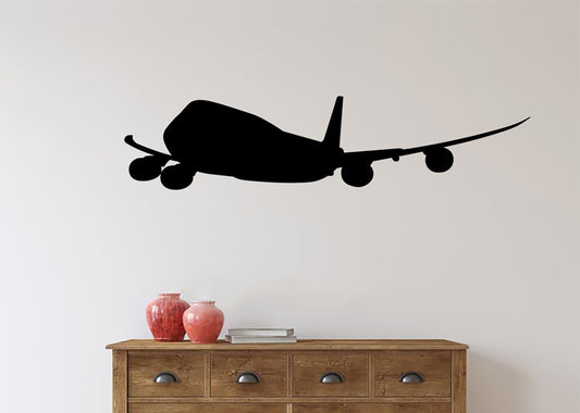 B-747 Airplane Jumbo Jet Silhouette Vinyl Wall Decal