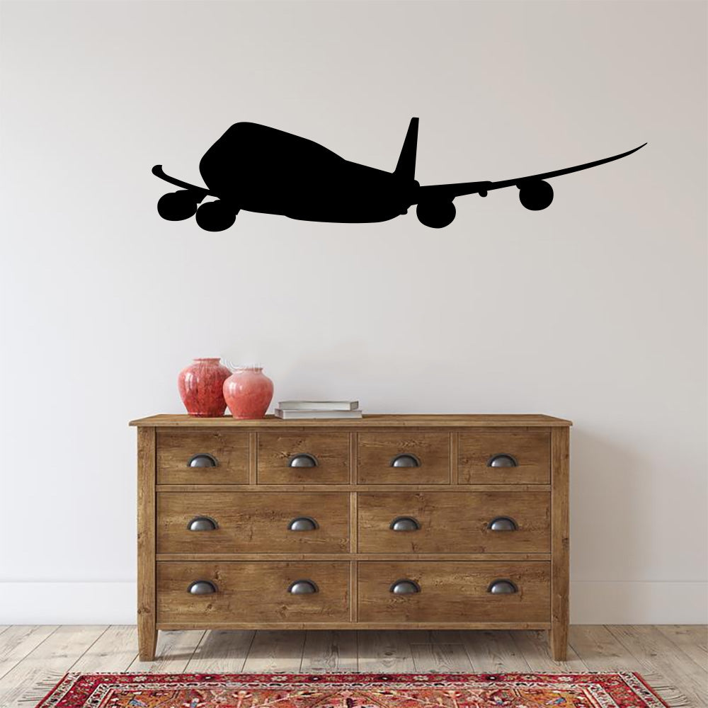 B-747 Airplane Jumbo Jet Silhouette Vinyl Wall Decal