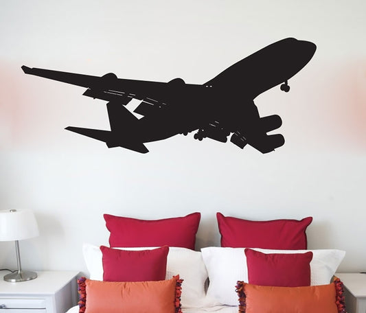 B-747 Airplane Jumbo Jet Silhouette Vinyl Wall Decal