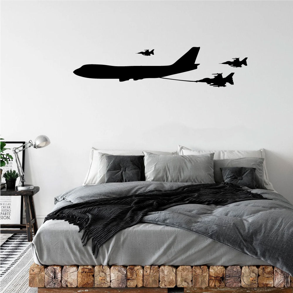 B-747 Airplane Military Refueling Tanker Silhouette Vinyl Wall Decal