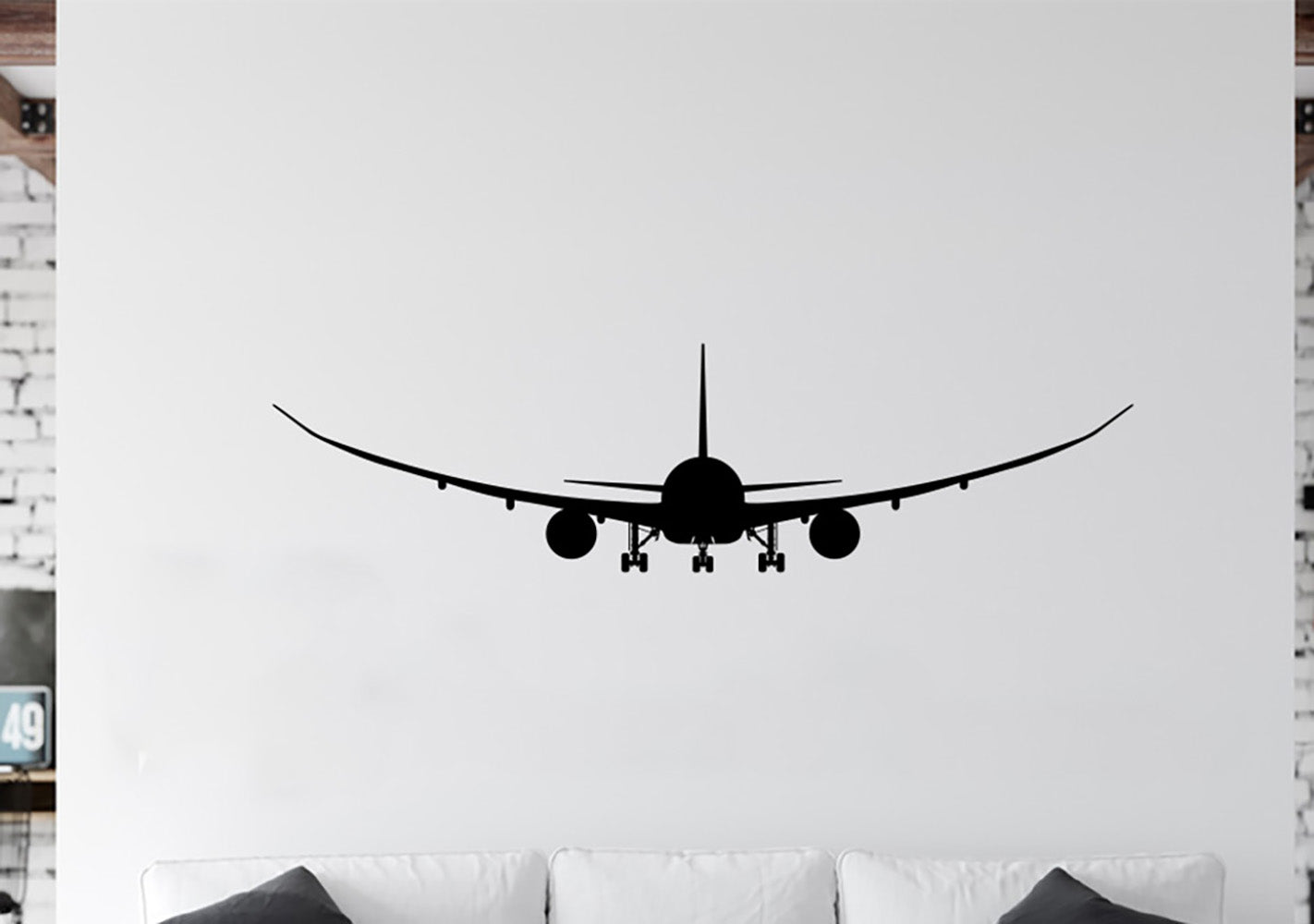 B-787 Airplane Silhouette Vinyl Wall Decal