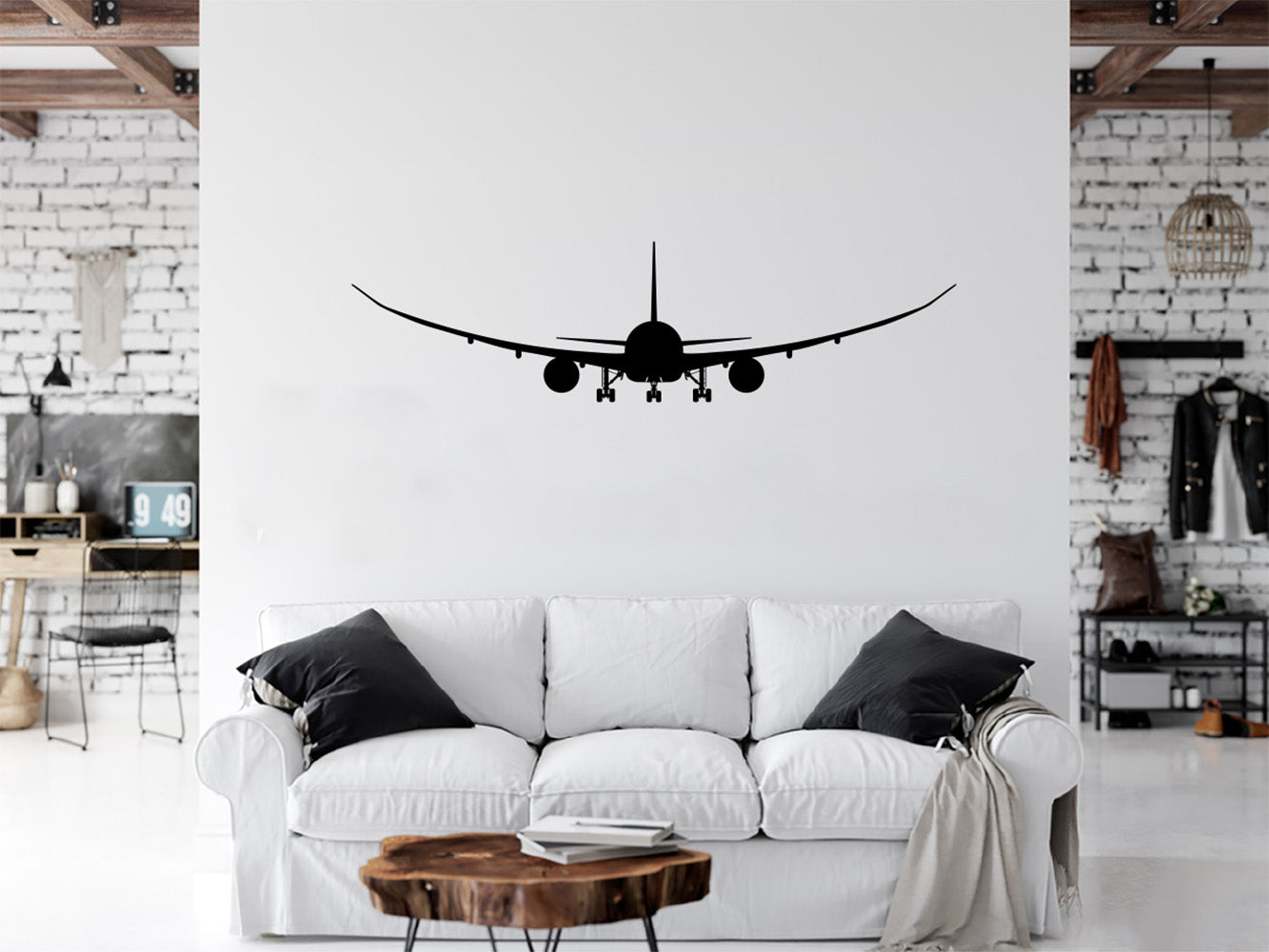 B-787 Airplane Silhouette Vinyl Wall Decal