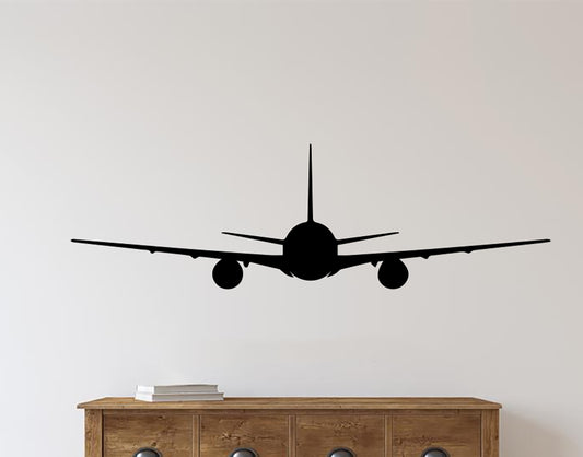 B-767 Airplane Silhouette Vinyl Wall Decal