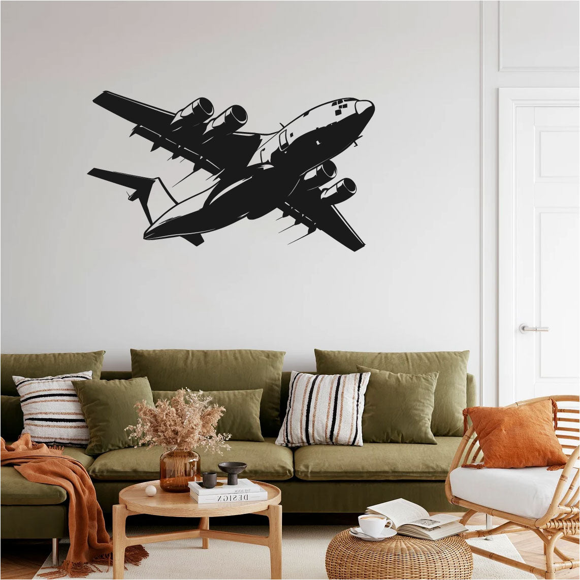 C-17 Globemaster Military Airplane Silhouette Vinyl Wall Decal