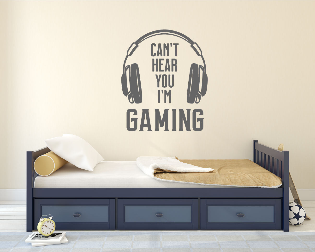 Can't Hear You I'm Gaming with Headphones Vinyl Wall Decal