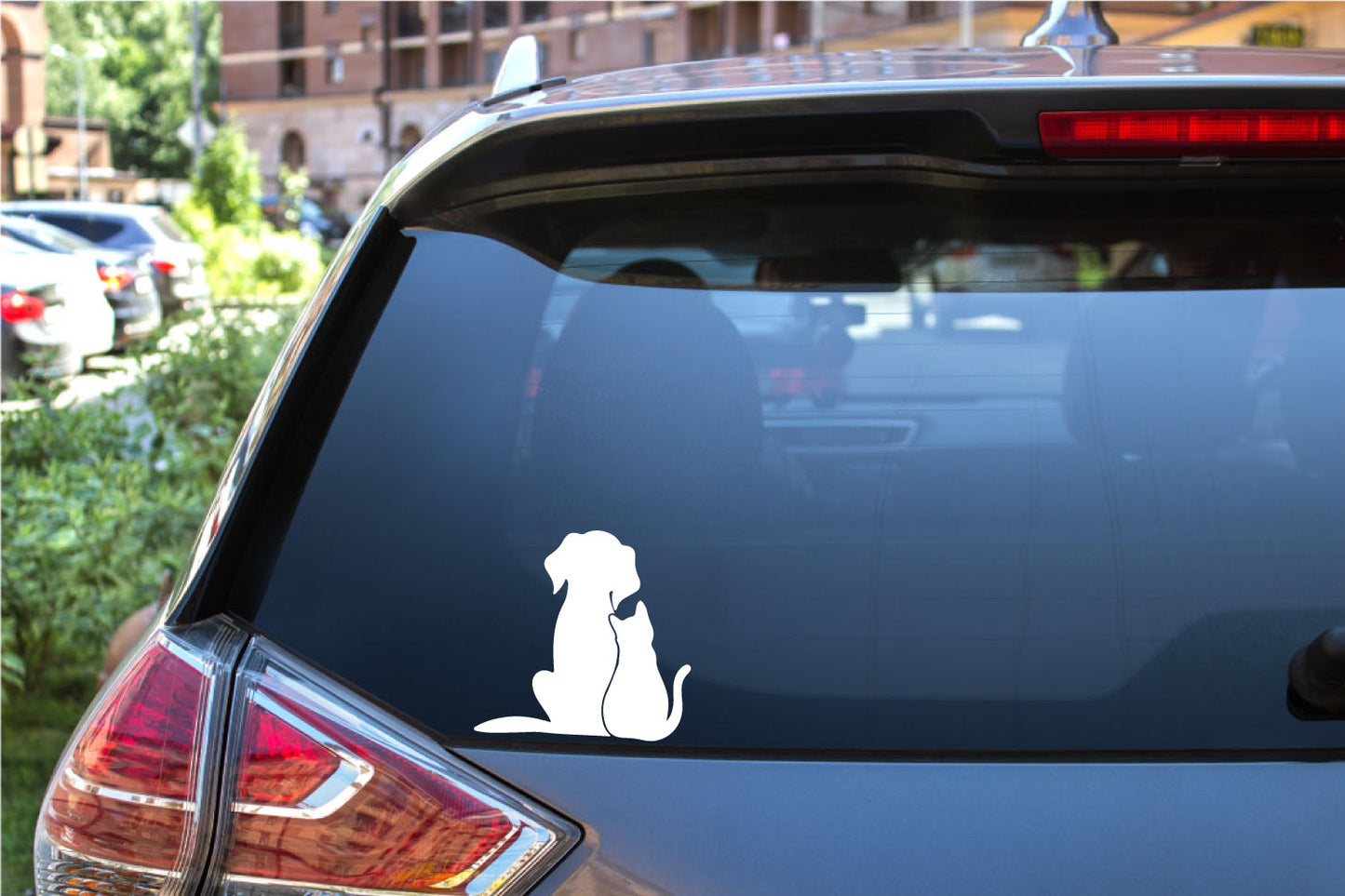 Cat and Dog Silhouette Vinyl Wall Decal