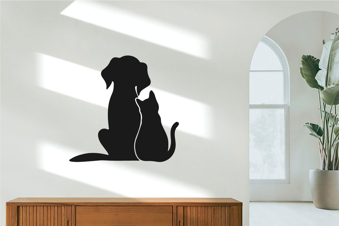 Cat and Dog Silhouette Vinyl Wall Decal