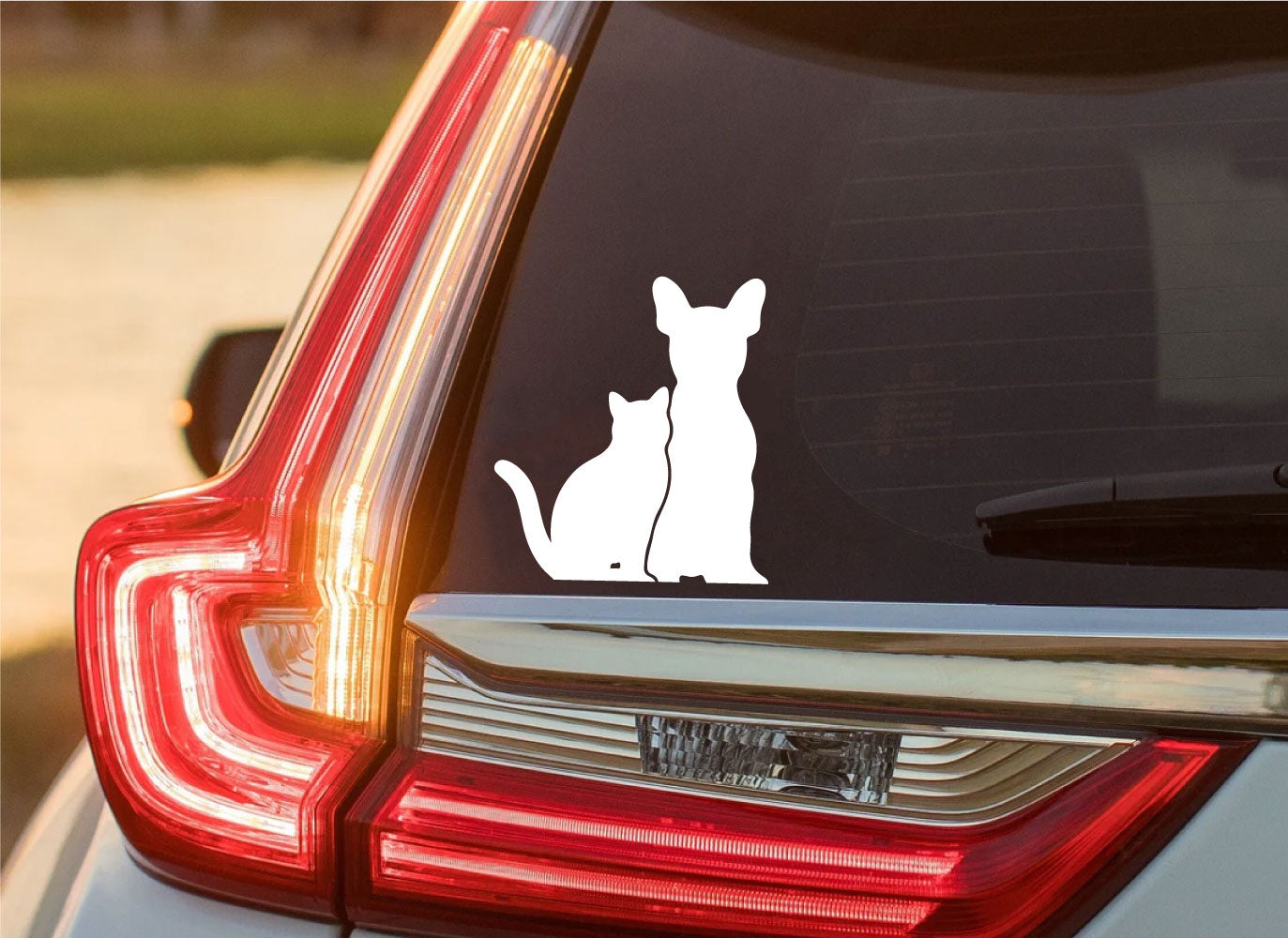 Cat and Dog Silhouette Vinyl Wall Decal