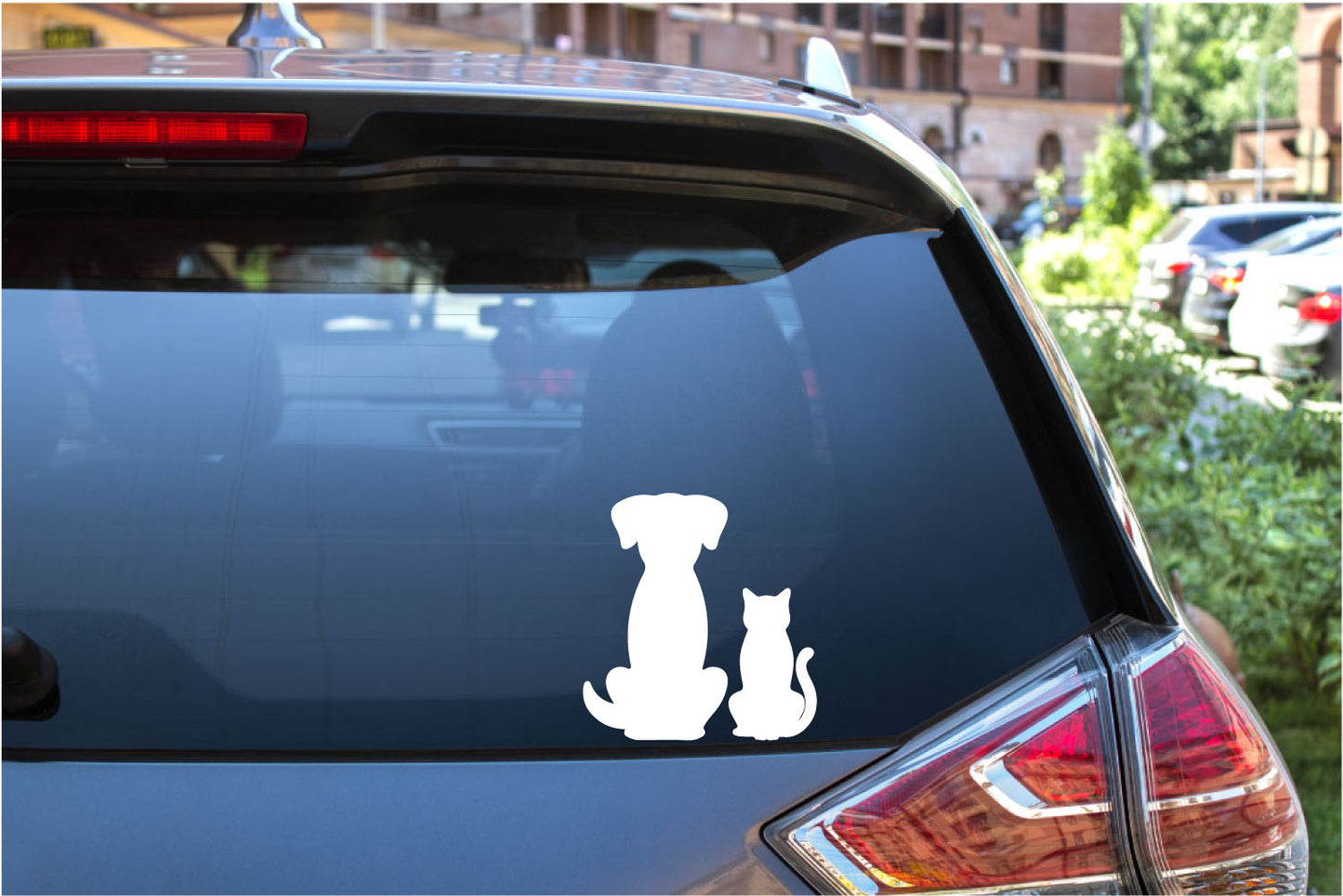 Cat and Dog Silhouette Vinyl Wall Decal