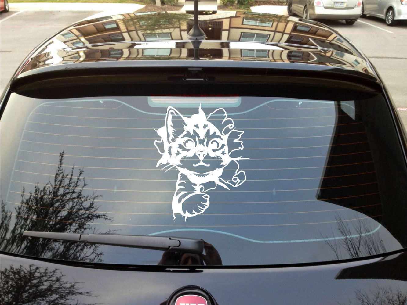 Cat Busting Through Wall Vinyl Decal