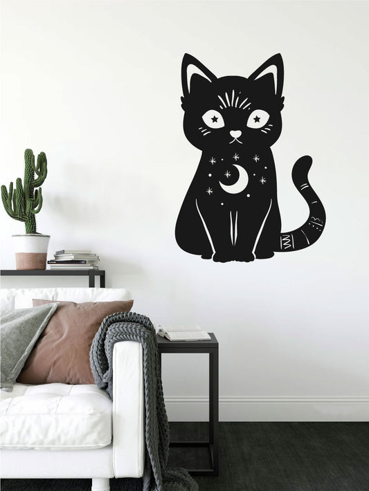 Celestial Cat Vinyl Wall Decal