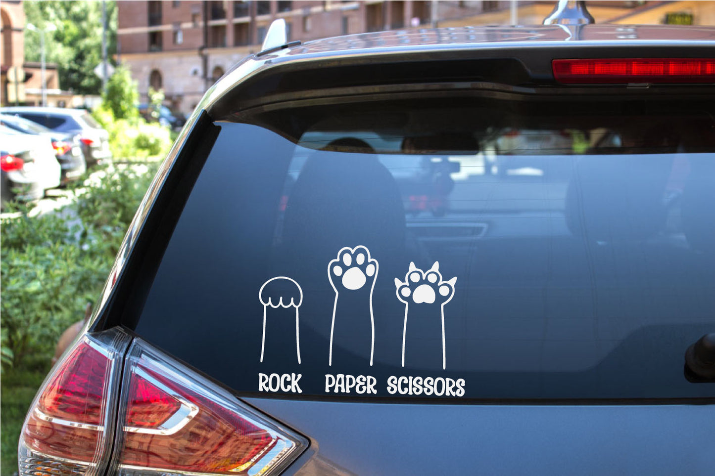 Cat Paws Rock Paper Scissors Vinyl Wall Decal