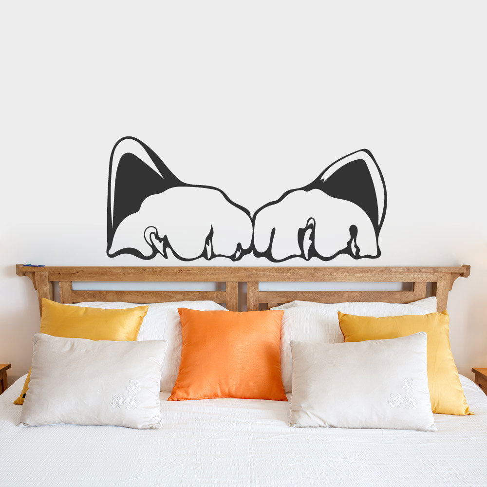 Cat Ears and Paws Vinyl Wall Decal