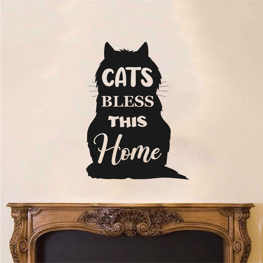 Cats Bless This Home Vinyl Wall Decal