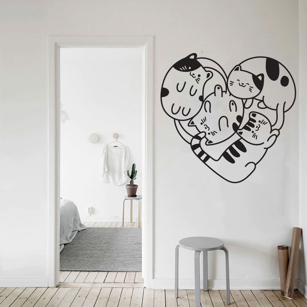 Cats Heart Vinyl Wall Decal