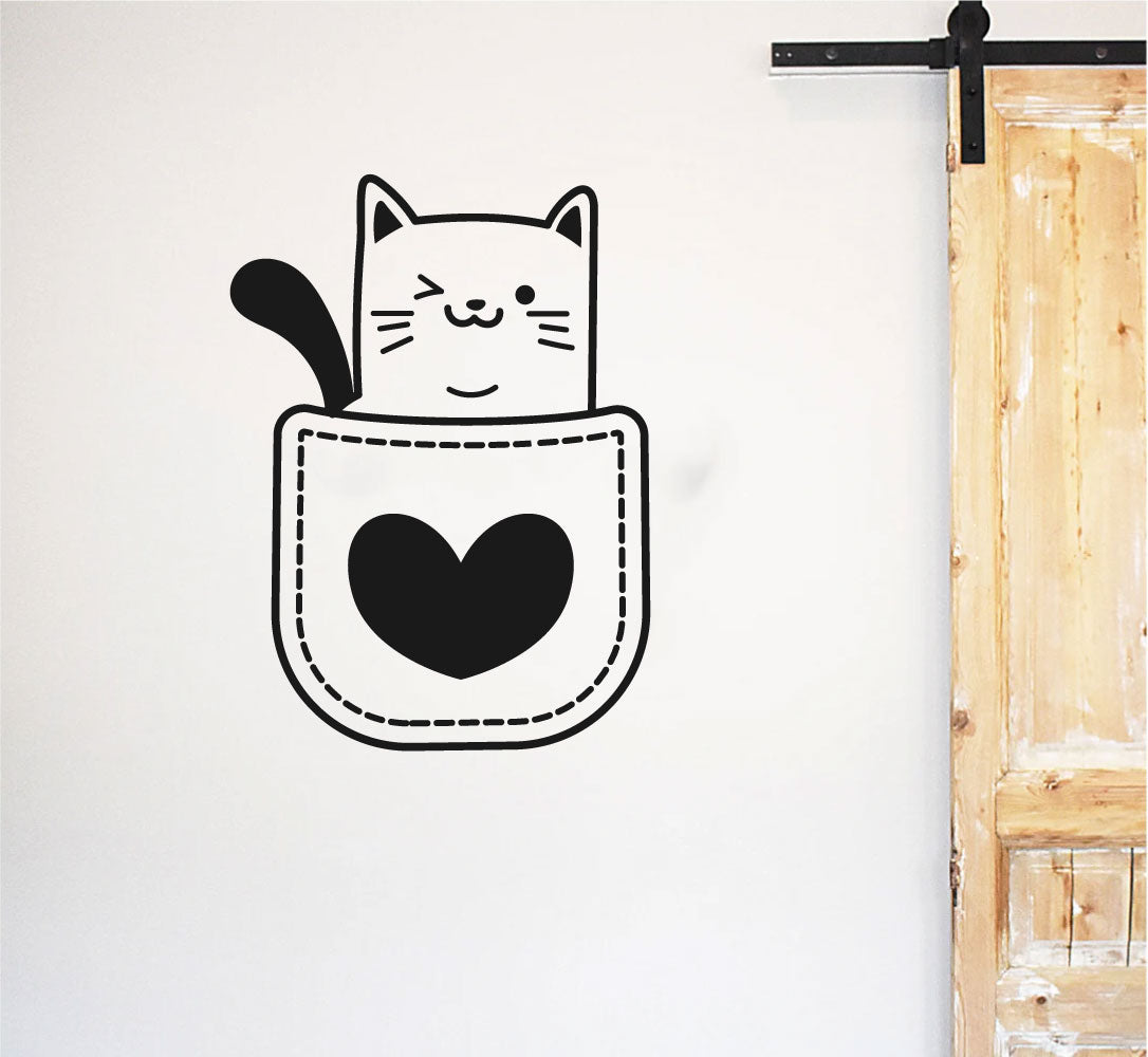 Cat in a Pocket Vinyl Wall Decal