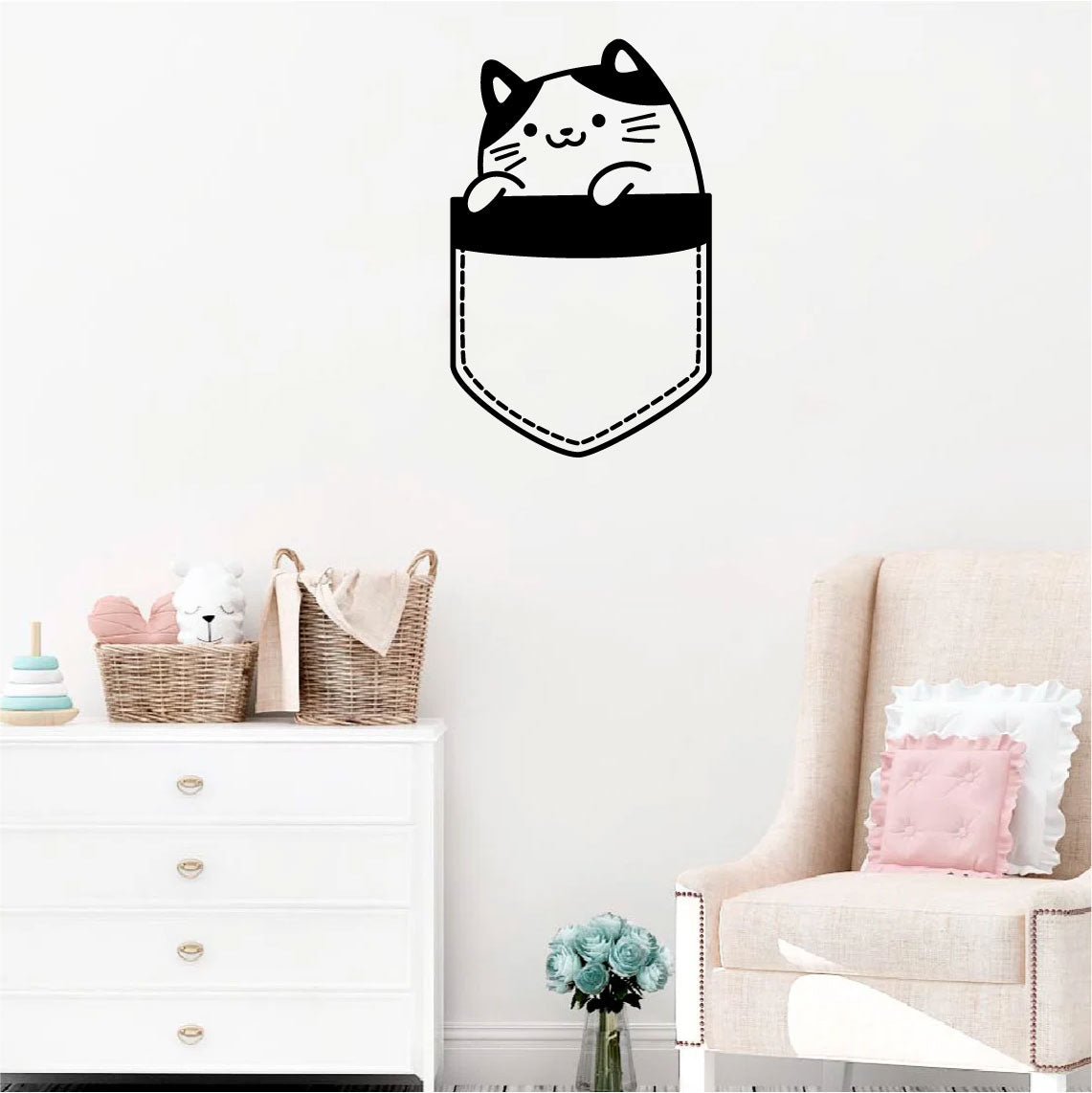 Cat in a Pocket Vinyl Wall Decal