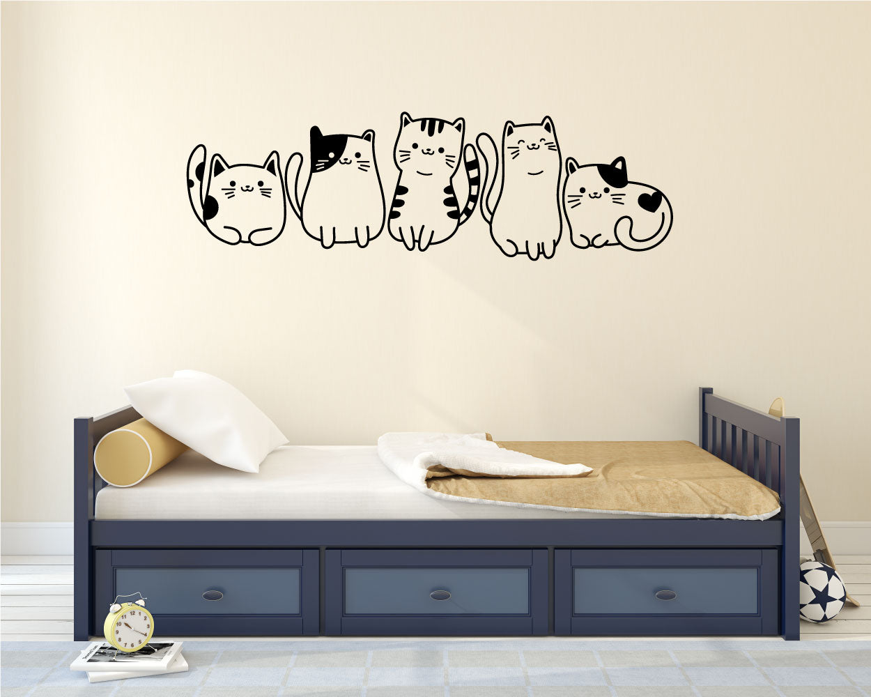 Row of Cats Vinyl Wall Decal