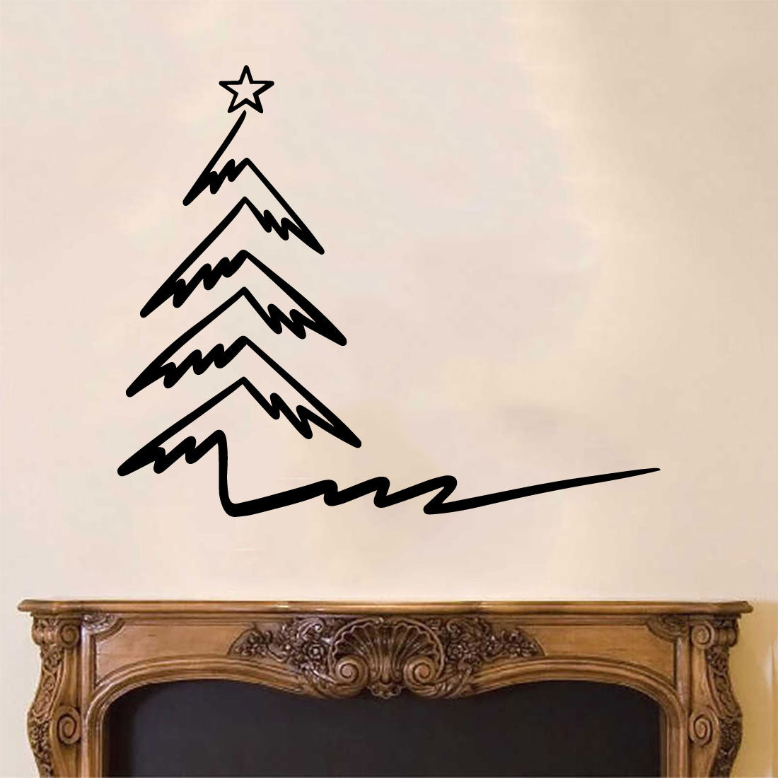 Scribble Christmas Tree Vinyl Wall Decal