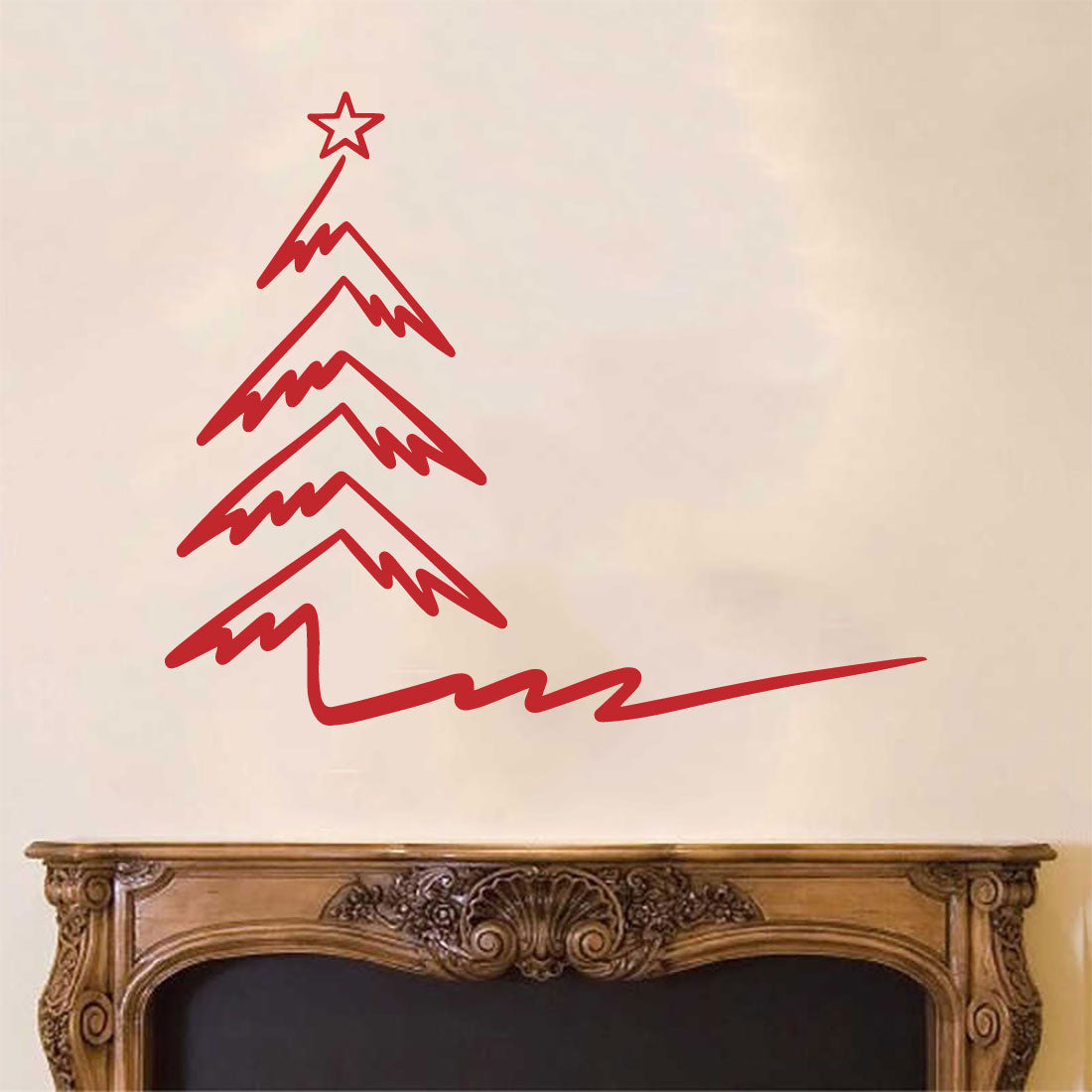 Scribble Christmas Tree Vinyl Wall Decal