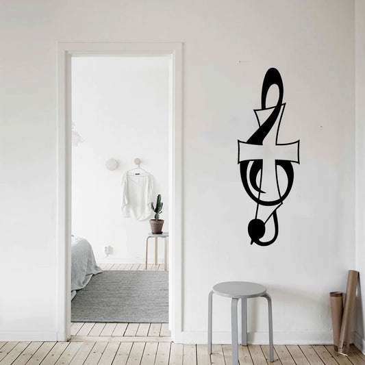 Clef Cross Music Note Vinyl Wall Decal