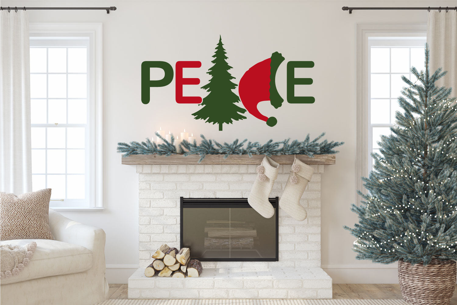 Christmas Peace Vinyl Home Decor Wall Decal 