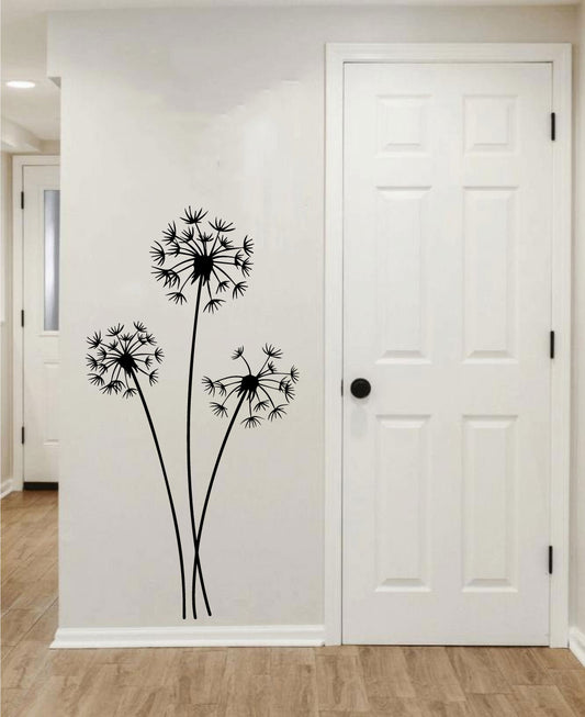 Dandelion and Fluffs Silhouette Vinyl Wall Decal