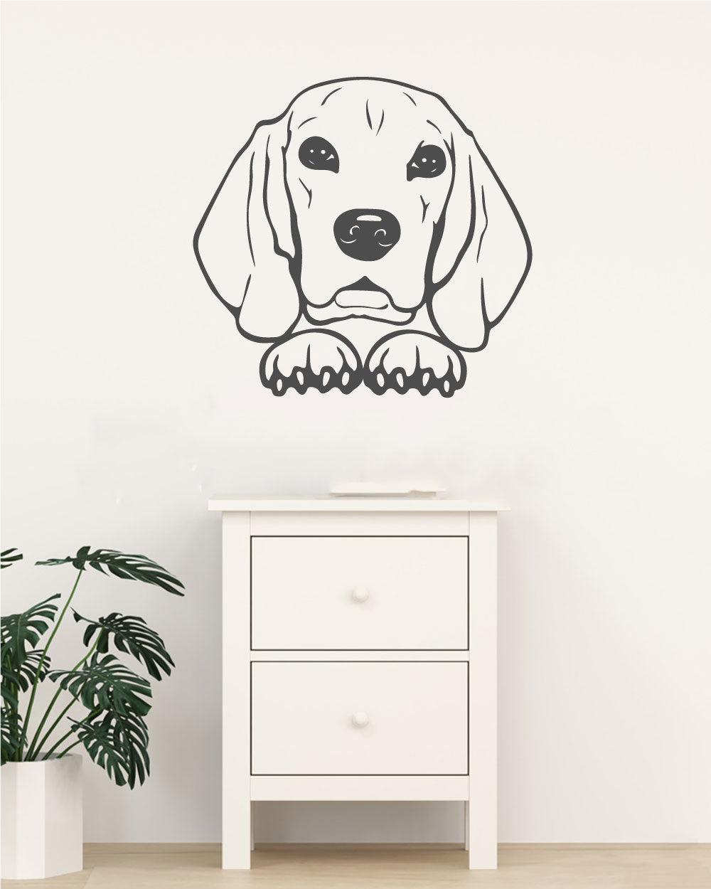 Beagle and Paws Vinyl Dog Wall Decal