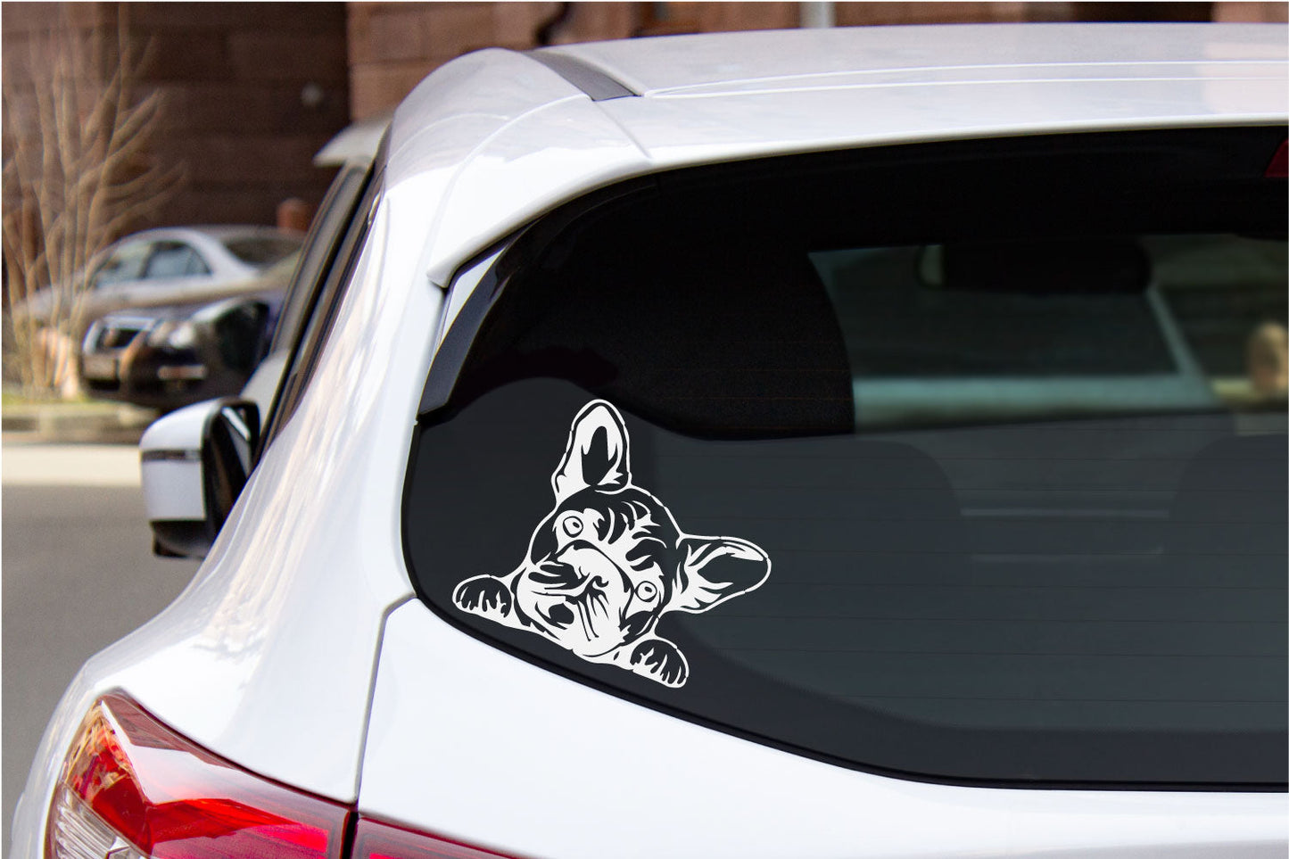 French Bulldog Frenchie Vinyl Decal Sticker - White