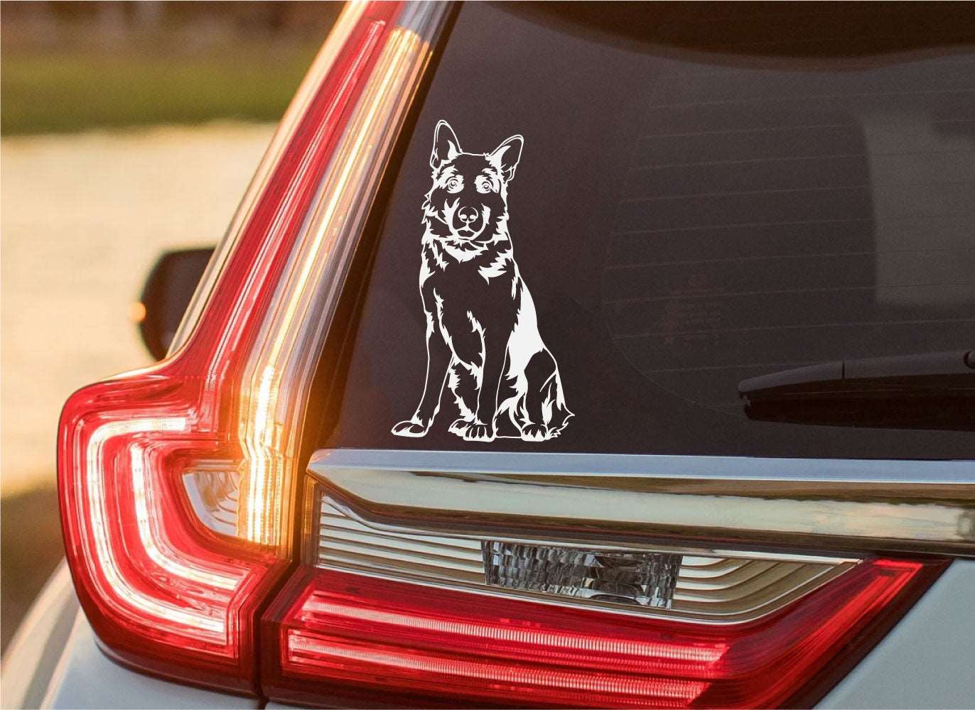 Cute Puppy Dog Custom Breed Vinyl Decal Sticker - White