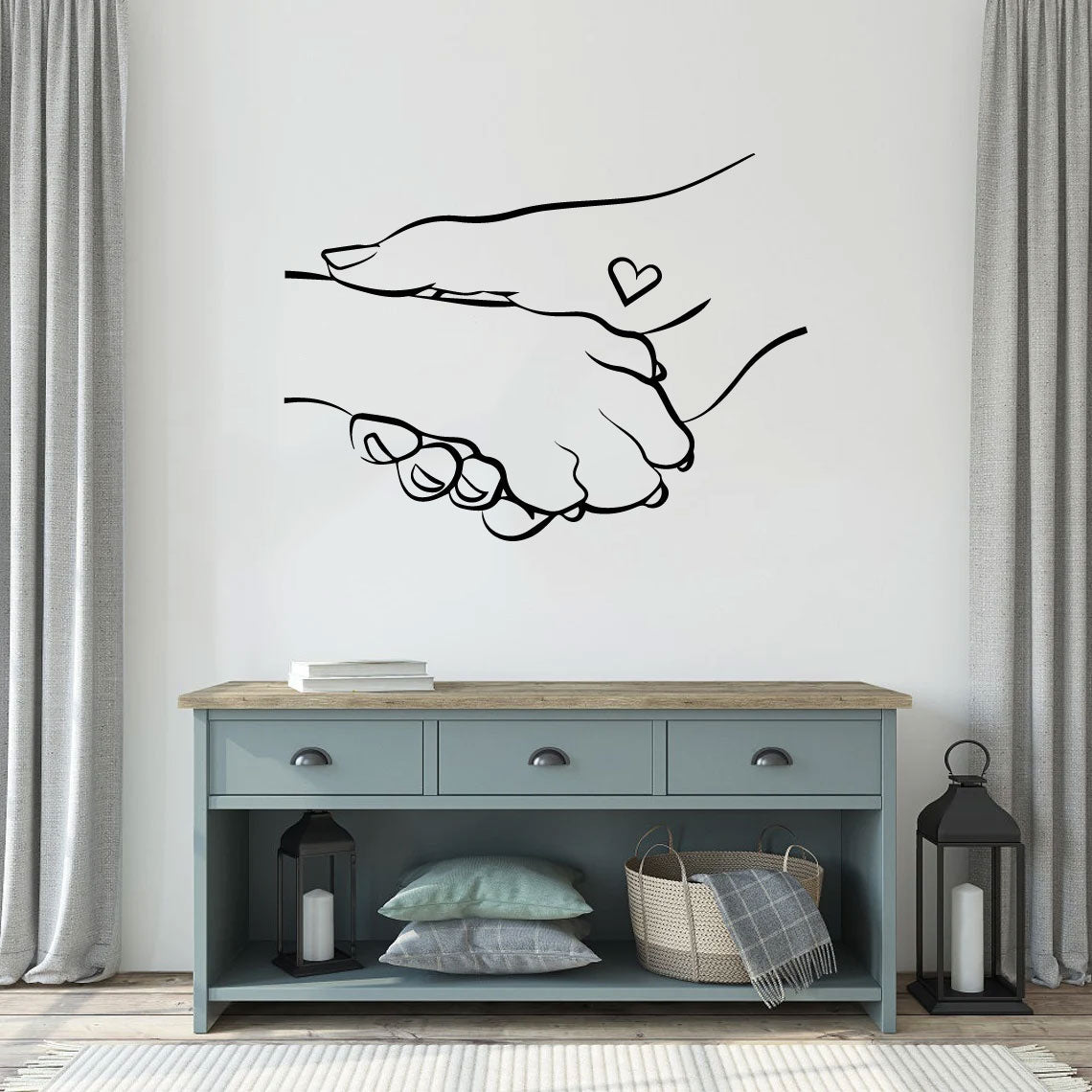 Dog Paw and Hand Vinyl Wall Decal