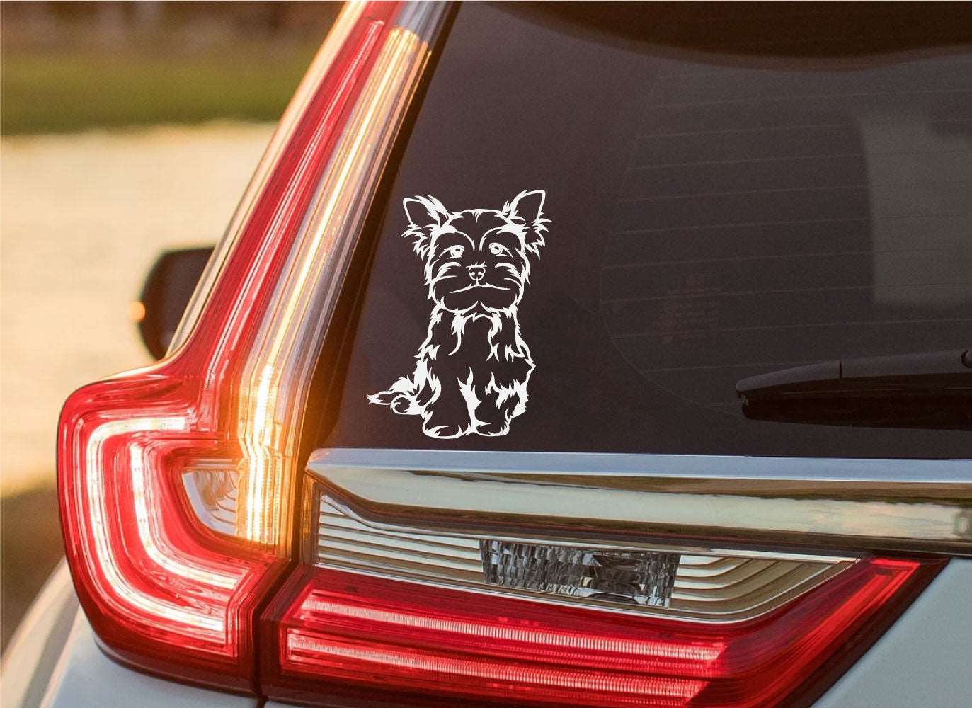 Cute Puppy Dog Custom Breed Vinyl Decal Sticker - White