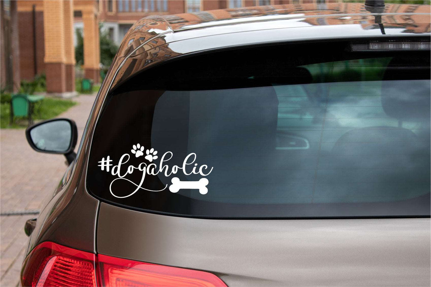 Dogaholic Vinyl Decal Sticker - White