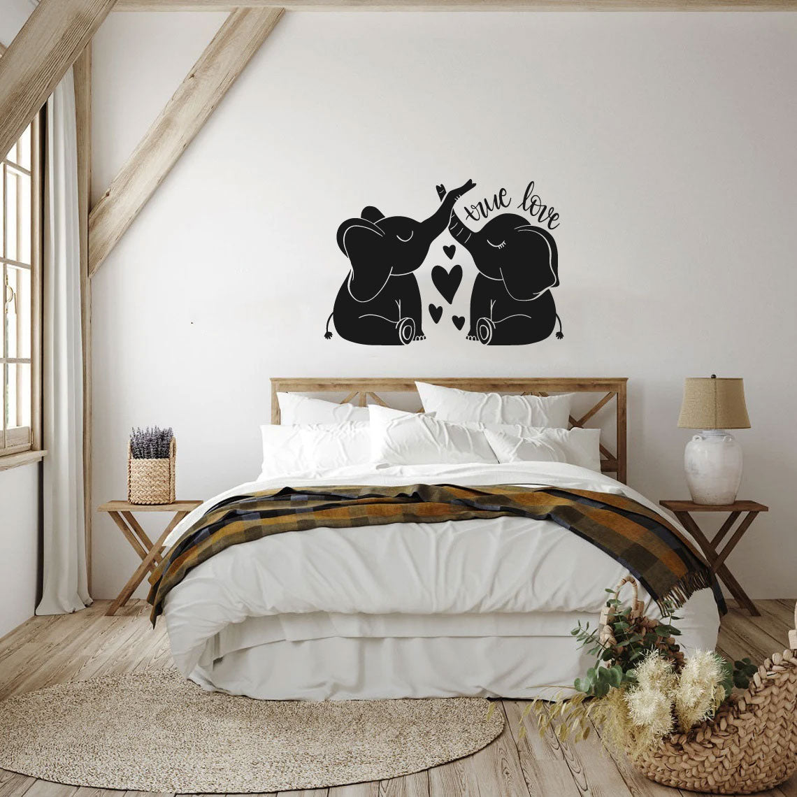 Elephants True Love Vinyl Wall Words Decal